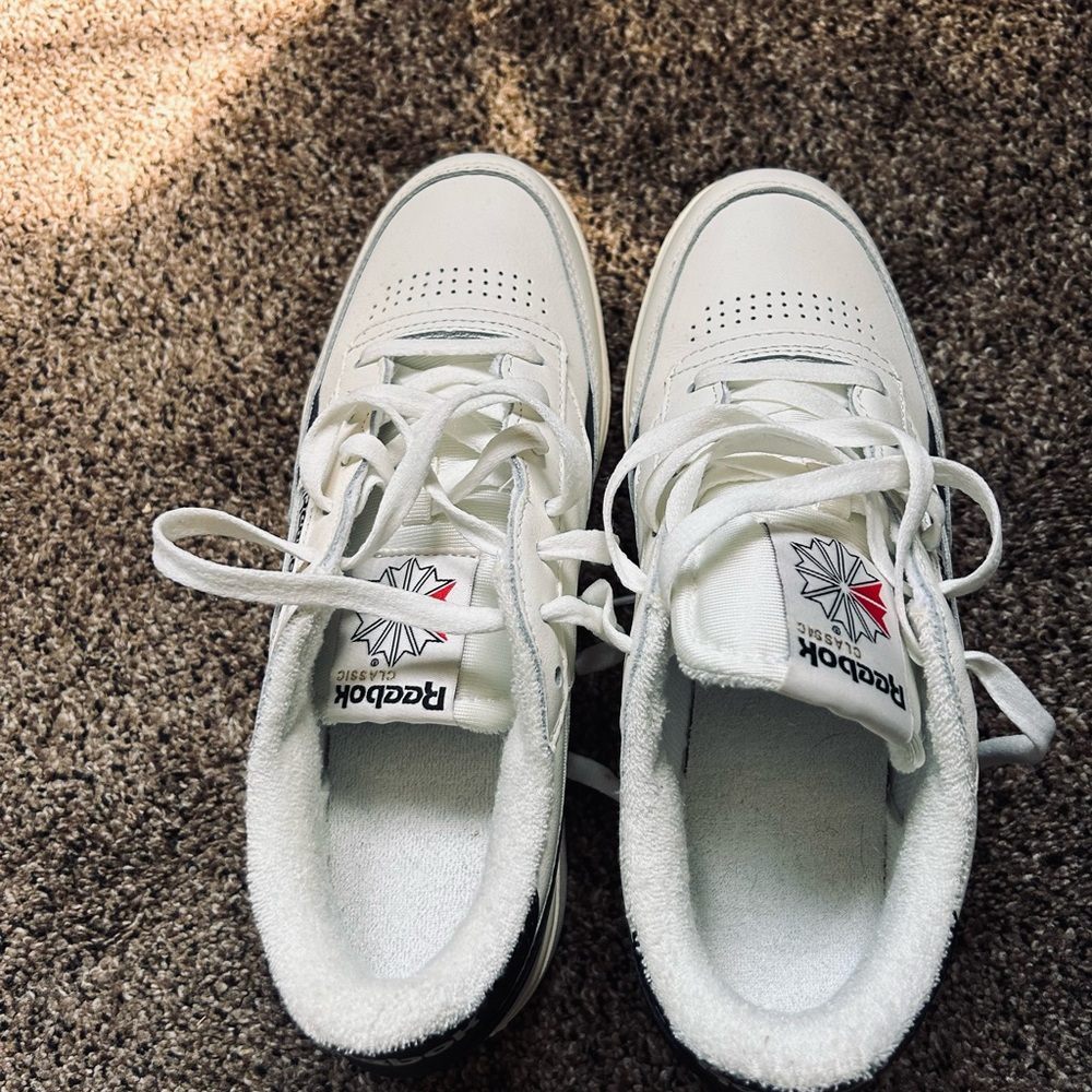 Reebok Classic White and Black Sneakers